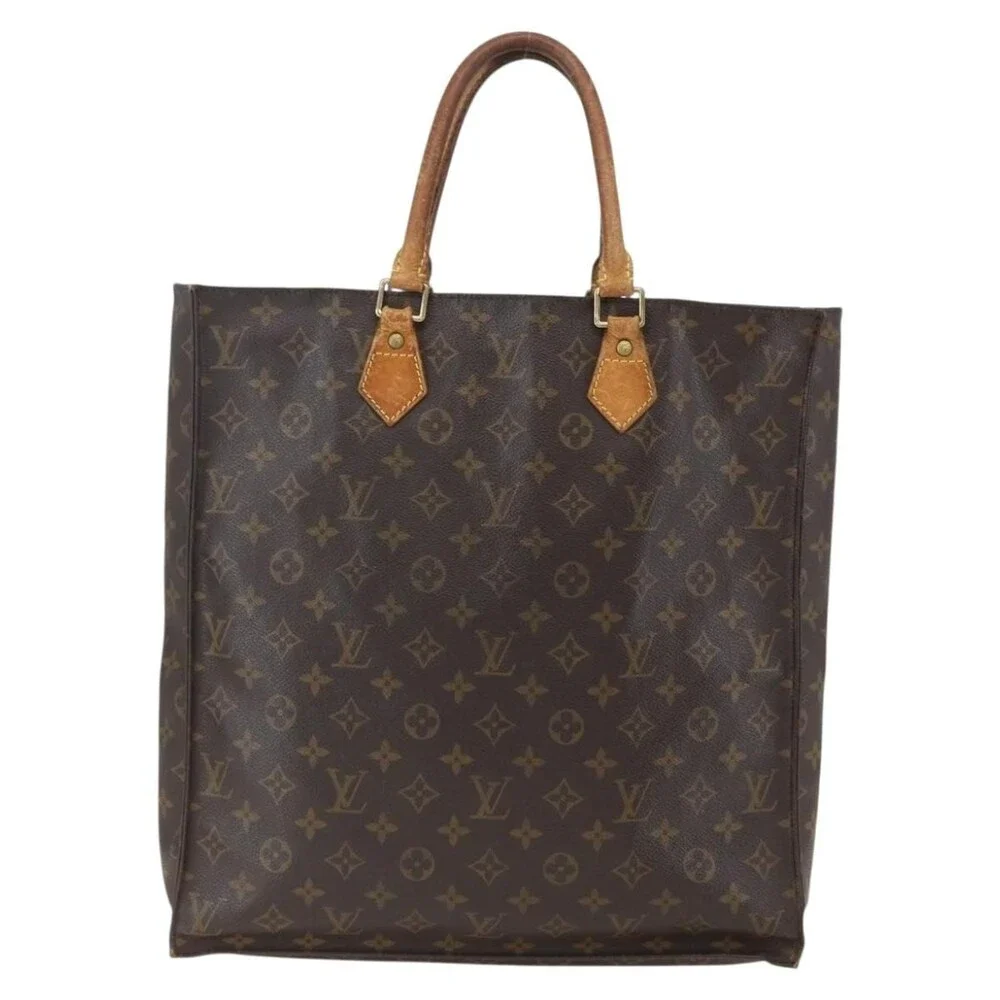 Louis Vuitton Monogram Sac Plat Handbag Brown